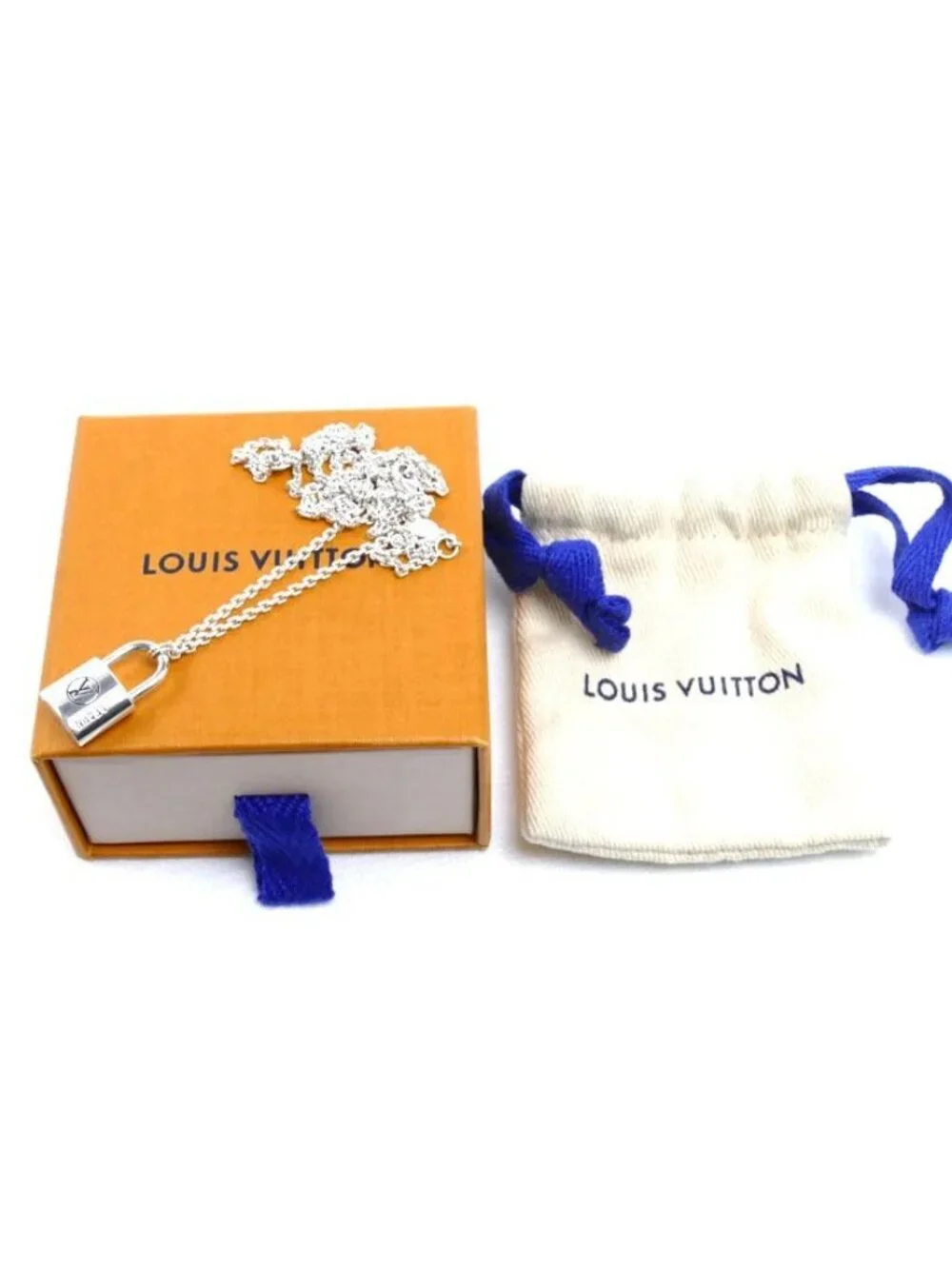 Louis Vuitton 925 Sterling Silver Lock It Lane Necklace 50 55 59.5